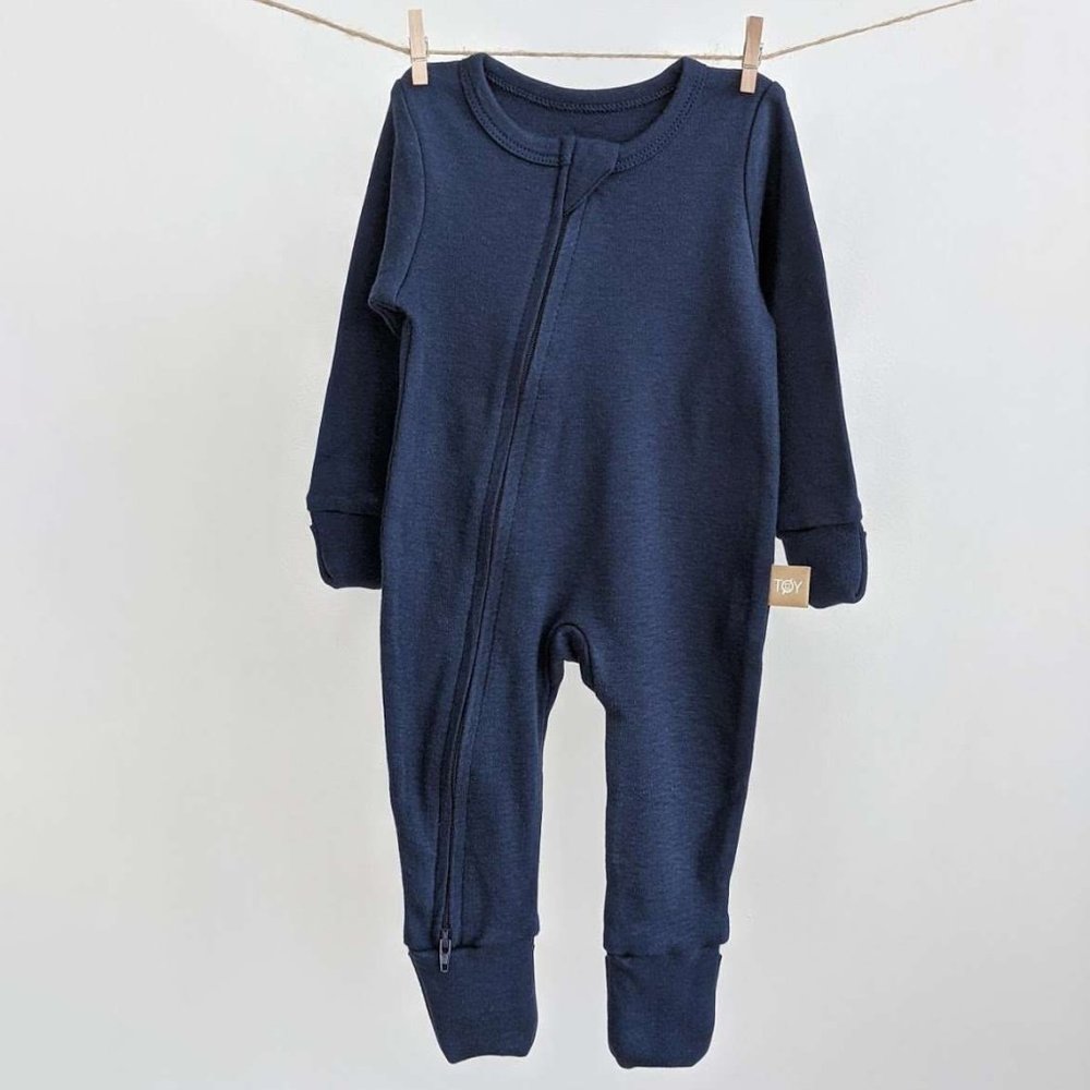 TØY Organic Cotton 2-Way Zip Romper (0-3 Mo)